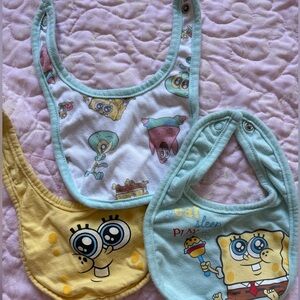 SpongeBob SquarePants Bib Trio - Yellow, Light Blue, White